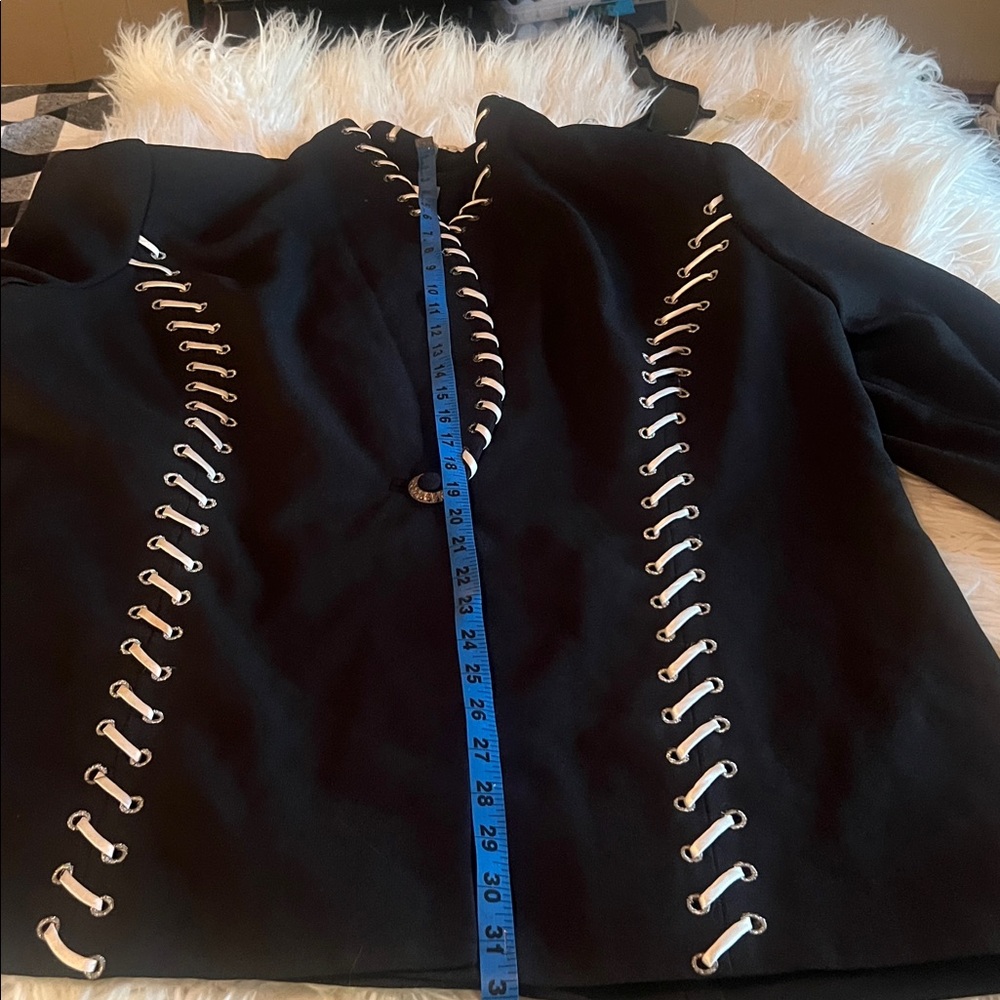 Women's Black Blazer with White Detailing - Picture 5 of 6